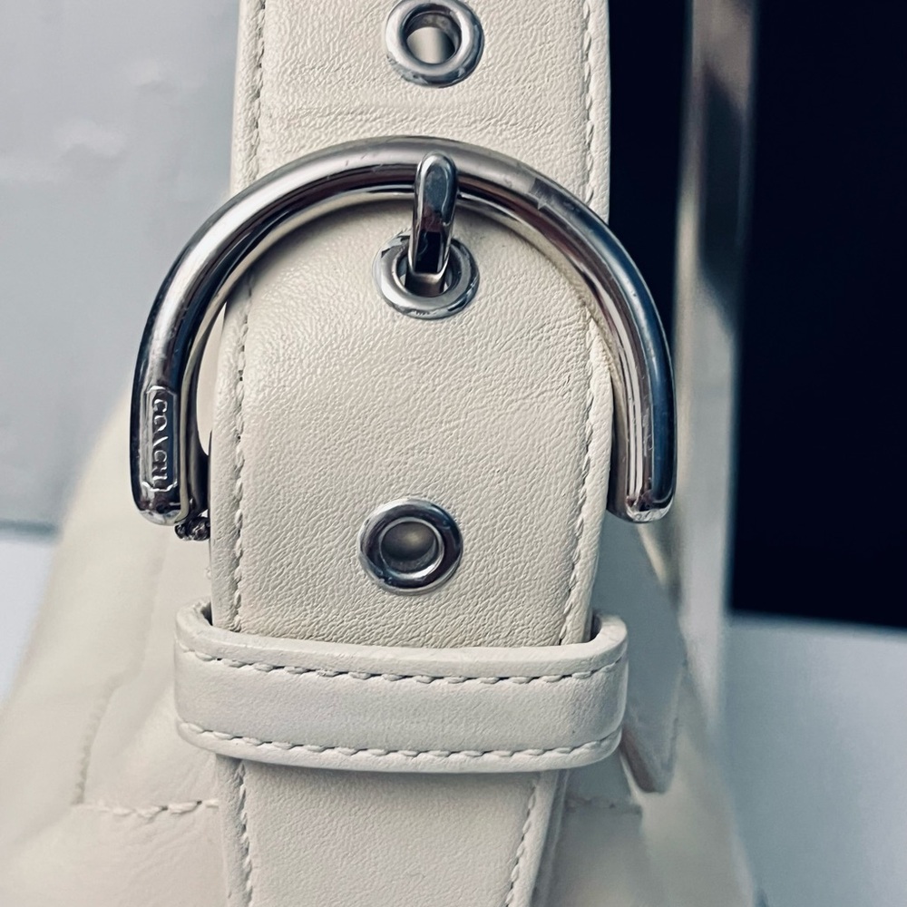 VINTAGE COACH SOHO CREAM/BEIGE HOBO LEATHER SHOULDER SHOULDER BAG 9464 - Picture 8 of 15